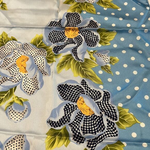 VTG Christian Dior Houndstooth Floral Silk Scarf - Picture 3 of 7